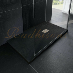 Receveur de douche Ardoisé (100x80)cm (RARDOISE-NR) extra-plat noir